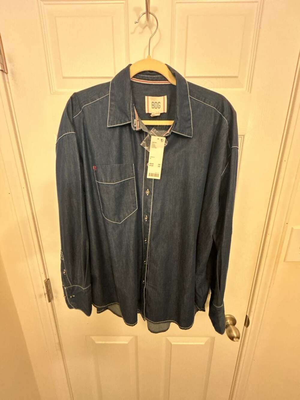 BDG Urban Outfitters Long Sleeve Blue Denim Button Up Shirt